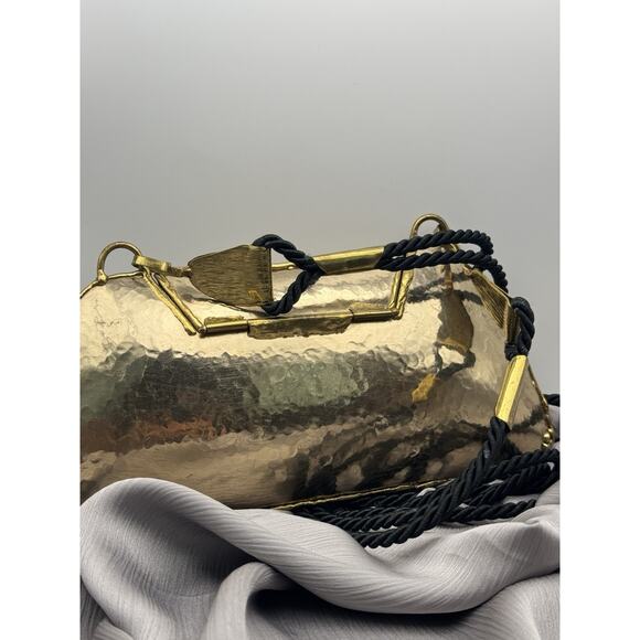 Vtg Exart Handmade Signed Handbag Metal Cabochon Stone Shoulder Purse - Picture 4 of 5